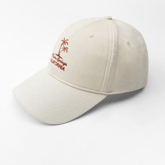 ZARA CAP EMBROIDERED TEXT TWILL CAP - Picture 3 of 5
